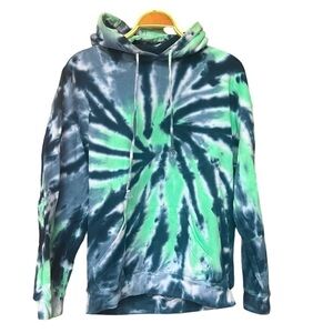 Dreamsicle Women’s Size S  Tie Dye Oversized Hoodie Sweatshirt Blue Green
